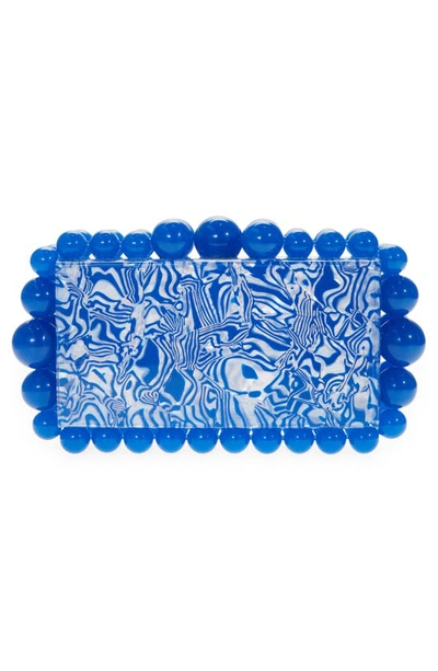 Shop Cult Gaia Eos Beaded Acrylic Box Clutch In Persian Blue