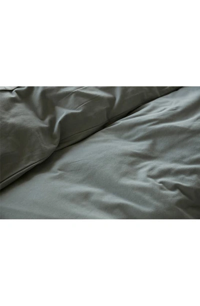 Shop Coyuchi Cloud Brushed Organic Cotton Flannel Duvet Cover In Cypress