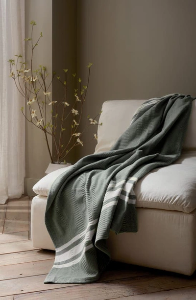 Shop Coyuchi Cirrus Organic Cotton Throw Blanket In Cypress