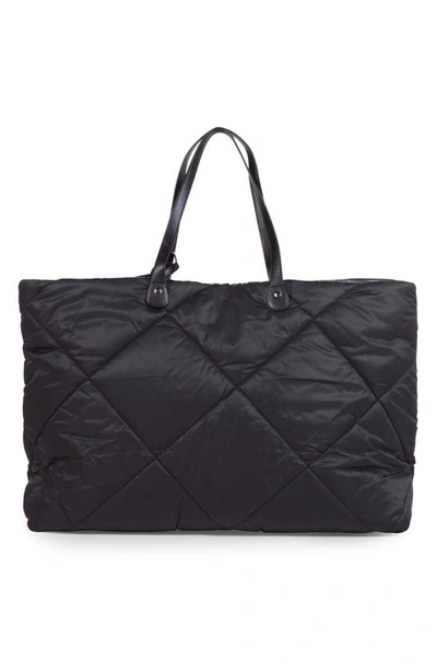 Shop Childhome Family Bag Large Quilted Diaper Bag In Puffer Black