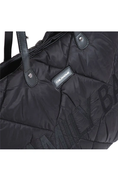 Shop Childhome Family Bag Large Quilted Diaper Bag In Puffer Black