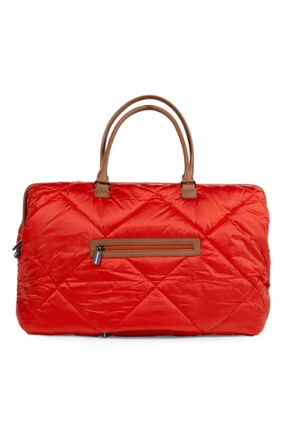 Shop Childhome Xl Quilted Travel Diaper Bag In Puffer Red