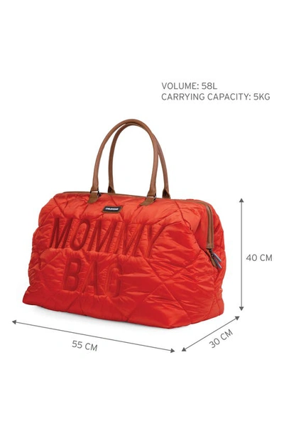 Shop Childhome Xl Quilted Travel Diaper Bag In Puffer Red