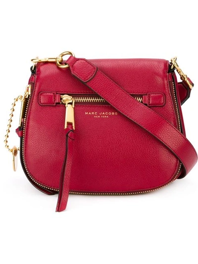 Marc Jacobs 'small Recruit' Pebbled Leather Crossbody Bag In Ruby Rose