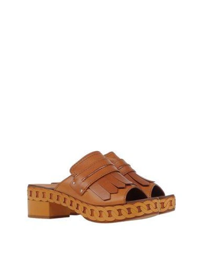 Shop Casadei Sandals In Tan