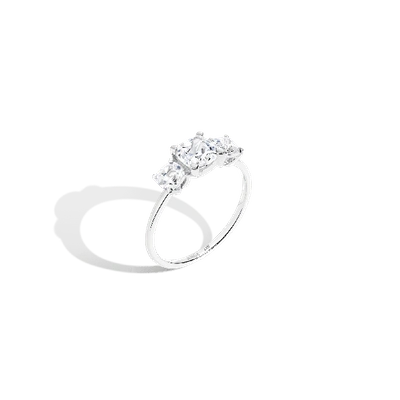 Shop Aurate New York Cushion Cut Tri-diamond Ring (natural Diamond) In Rose