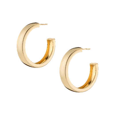Shop Aurate New York Gold Square Edge Hoops Large In Rose