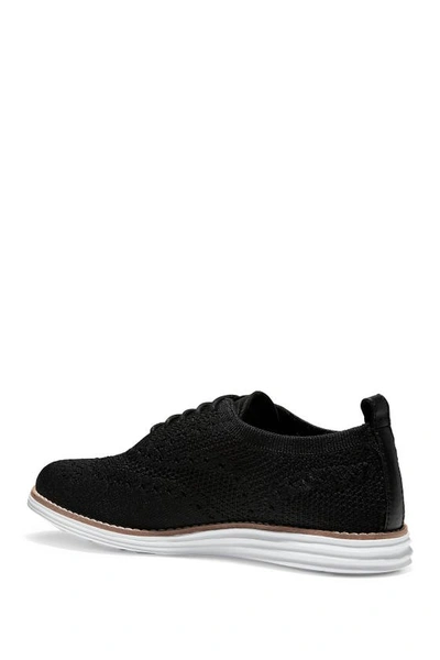 Shop Cole Haan Original Grand Stitchlite Wingtip Oxford In Black Knit