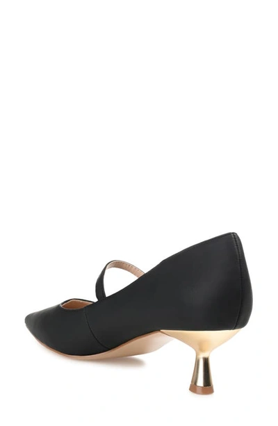 Journee Collection Womens Manza Kitten Heel Mary Jane Pointed Toe Pumps In Black