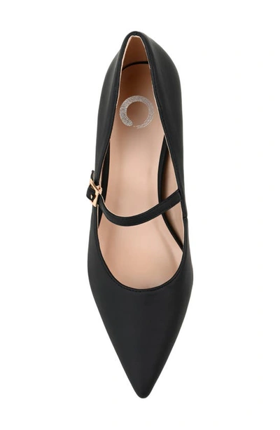 Journee Collection Womens Manza Kitten Heel Mary Jane Pointed Toe Pumps In Black