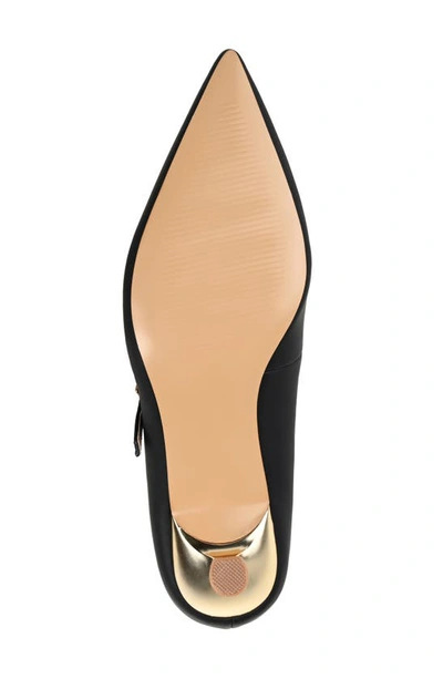 Journee Collection Womens Manza Kitten Heel Mary Jane Pointed Toe Pumps In Black