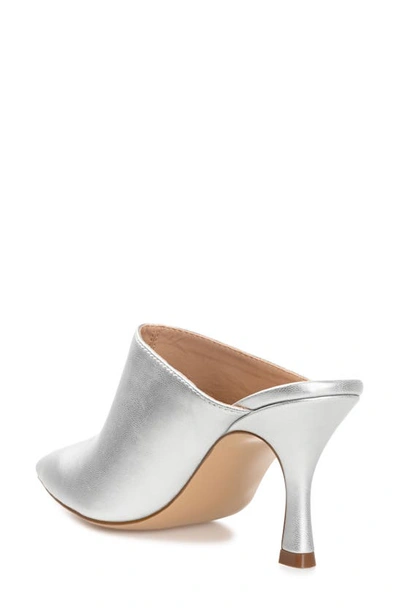 Journee Collection Shiyza Faux Leather Mule Pump In Silver