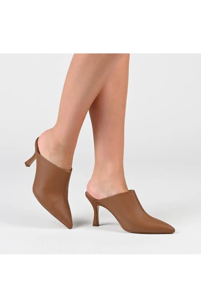 Shop Journee Collection Shiyza Faux Leather Mule Pump In Brown