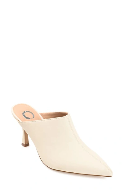 Shop Journee Collection Shiyza Faux Leather Mule Pump In Nude