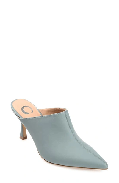 Shop Journee Collection Shiyza Faux Leather Mule Pump In Blue