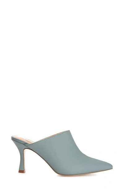 Shop Journee Collection Shiyza Faux Leather Mule Pump In Blue