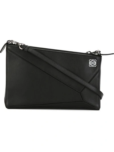 Loewe Puzzle Leather Pouch In Black