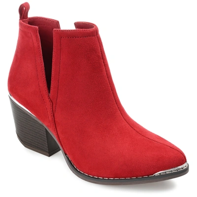 Journee Collection Journee Issla Metal Trim Bootie In Red