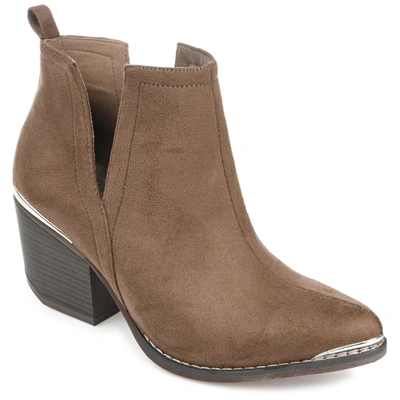 Journee Collection Journee Issla Metal Trim Bootie In Beige