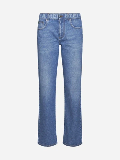 Shop Stella Mccartney Logo Slim-fit Jeans In Medium Blue