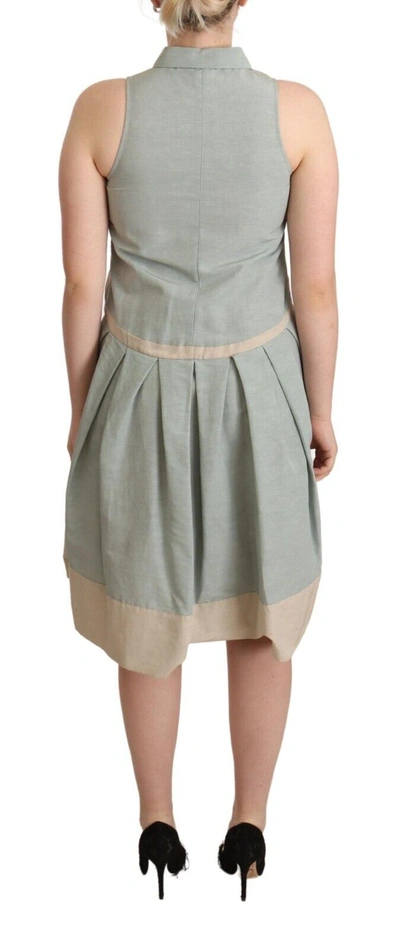 Comeforbreakfast Multicolor Collared Sleeveless Sheath Dress In Multicolor