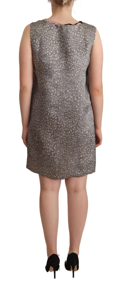 Comeforbreakfast Gray Sleeveless Shift Knee Length Dress In Gray