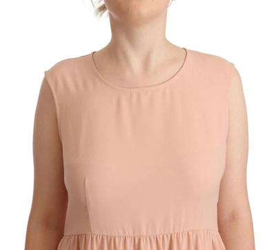 Shop Twinset Elegant Beige Sleeveless Shift Women's Dress