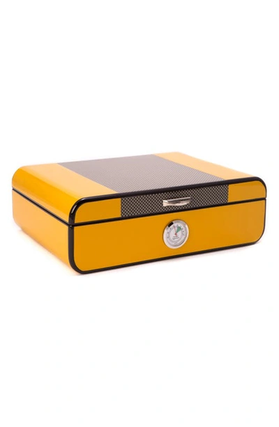 Shop Bey-berk Cedar Cigar Humidor In Yellow