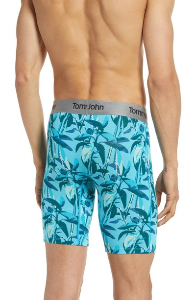 Shop Tommy John Second Skin 8-inch Boxer Briefs In Blue Atoll Rubber Tree