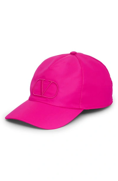 Shop Valentino Embroidered Vlogo Baseball Cap In Uwt - Pink Pp