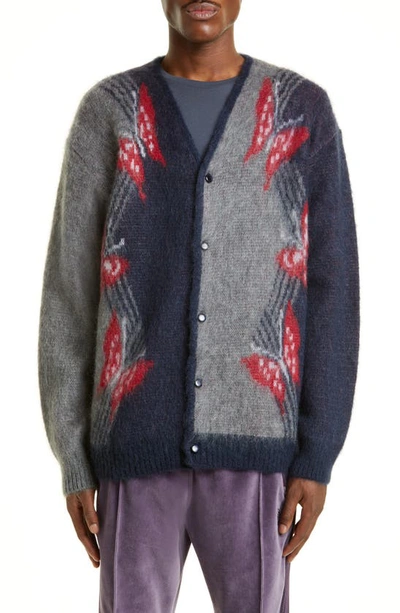 Mohair Cardigan In Multi-colored