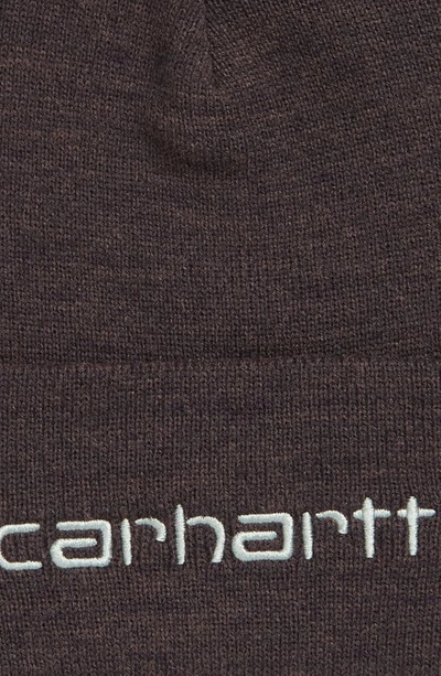 Shop Carhartt Script Logo Cuff Beanie In Artichoke / Misty Sage