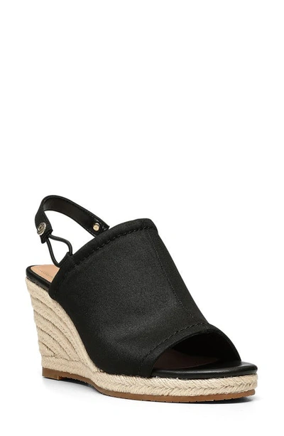 Shop Nydj Cai Slingback Espadrille Wedge Sandal In Black