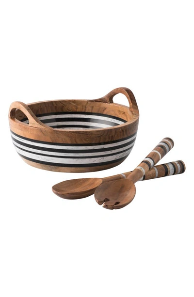 Juliska Stonewood Stripe 2-piece Salad Serving Set In Natural Stripe