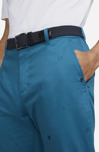 Shop Nike Dri-fit Uv Flat Front Chino Golf Pants In Marina