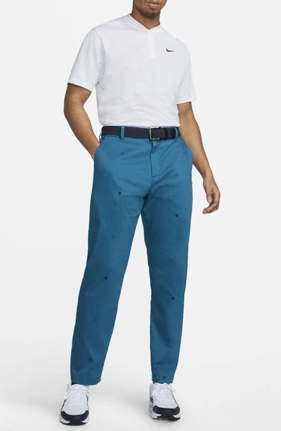 Shop Nike Dri-fit Uv Flat Front Chino Golf Pants In Marina