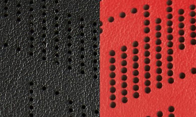 Shop Christian Louboutin Happy Rui Cl Logo Buckle Perforated Leather Belt In Black/ Loubi/ Gun Metal