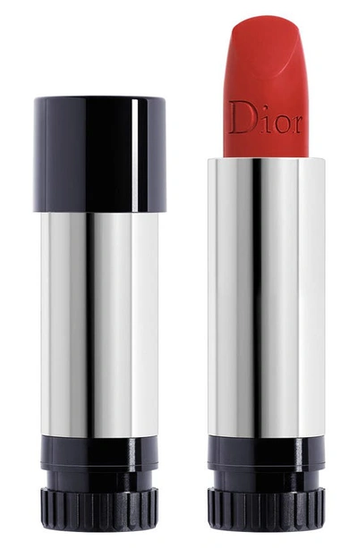 Shop Dior Rouge  Lipstick Refill In 999 / Matte