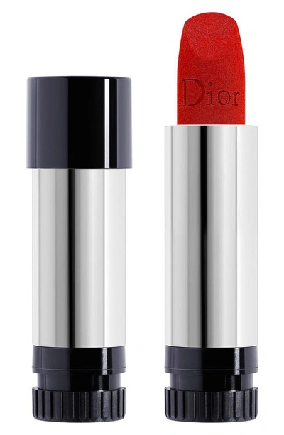 Shop Dior Rouge  Lipstick Refill In 999 / Velvet
