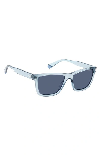 Shop Polaroid 54mm Polarized Square Sunglasse In Azure/ Blue Polarized