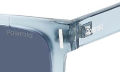 Shop Polaroid 54mm Polarized Square Sunglasse In Azure/ Blue Polarized