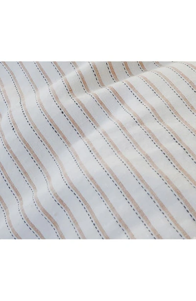 Pom Pom At Home Connor Big Stripe Linen & Cotton Accent Pillow In Ivory/ Amber