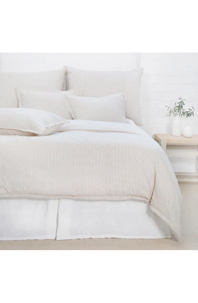 Pom Pom At Home Connor Big Stripe Linen & Cotton Accent Pillow In Ivory/ Amber