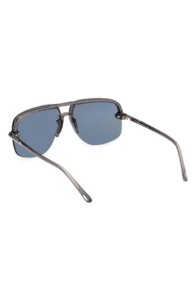 Shop Tom Ford Hugo-02 63mm Oversize Navigator Sunglasses In Grey/ Other / Green