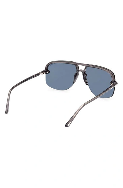 Shop Tom Ford Hugo-02 63mm Oversize Navigator Sunglasses In Grey/ Other / Green