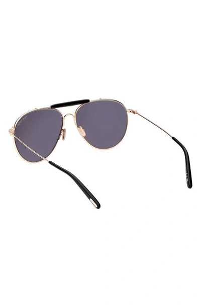 Shop Tom Ford Raphael-02 59mm Pilot Sunglasses In Shiny Rose Gold / Smoke