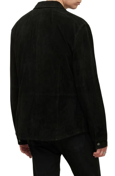 Shop John Varvatos Suede Shirt Jacket In Black