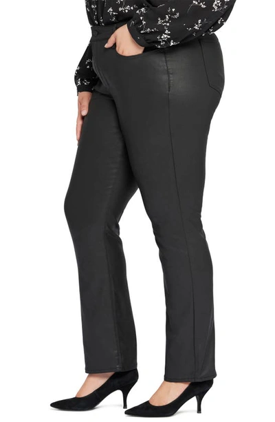 Shop Nydj Marilyn Straight Leg Jeans In Black Coated