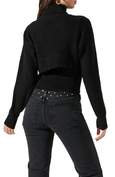 Shop Astr Taissa Two-piece Sweater In Black