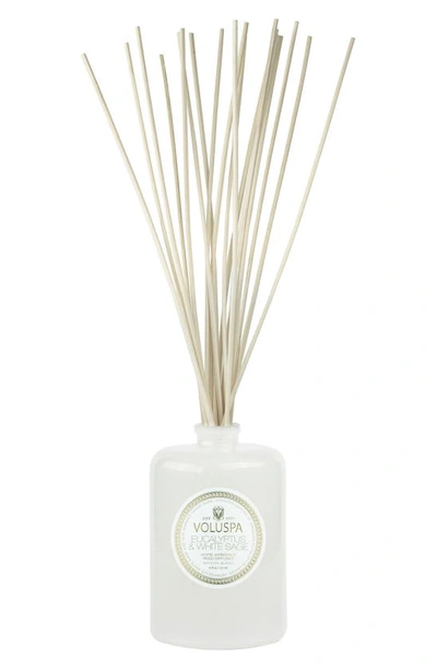 Voluspa Eucalyptus & White Sage Reed Diffuser 6.5 Oz. In Eucalyptus